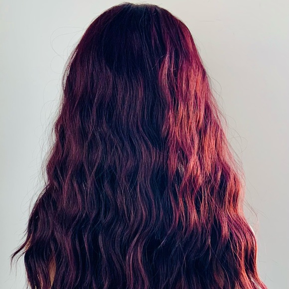 Burgundy Wine Loose Wave 13x2 Lace Front Synthetic Wig - Picture 14 of 15